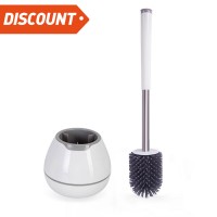 BOOMJOY household bathroom plastic silicone toilet bowl brush tpr  toilet brush holder set