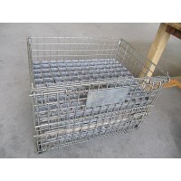 System Metal Mesh Wire Cage Bin Container Collapsible Small Stacking Storage Box